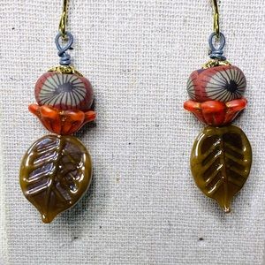 Artisan Earrings Fall Autumn Humblebeads Heather Powers Niobium Ear Wires leaves